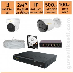 Dayzip 2mp 3 Kameralı ip Kamera Sistemi